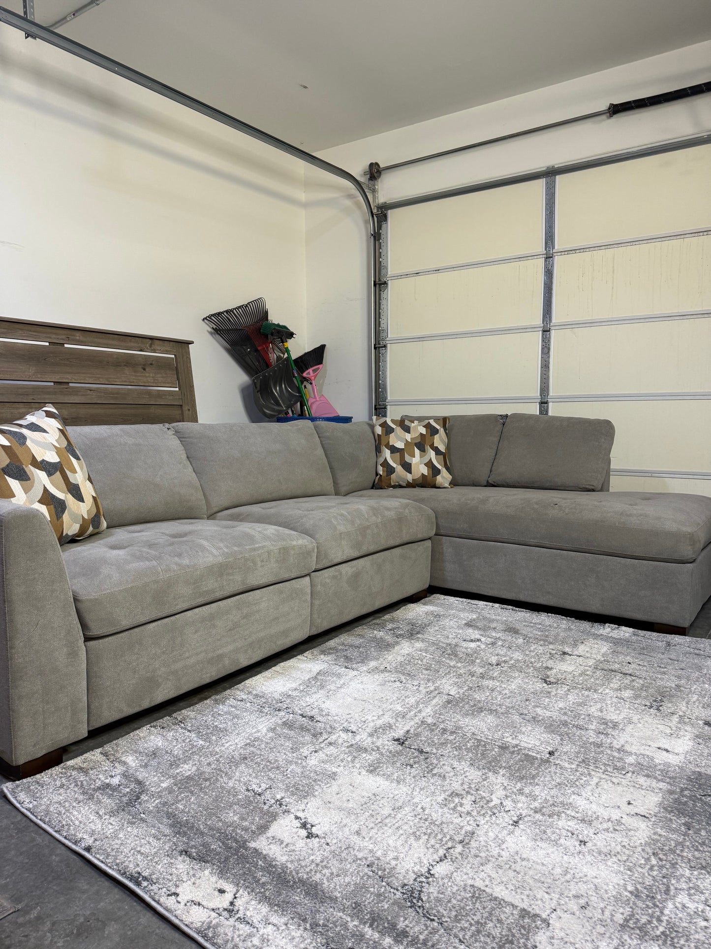 SOLD Thomasville Miles Fabric Sectional with Power Footrest