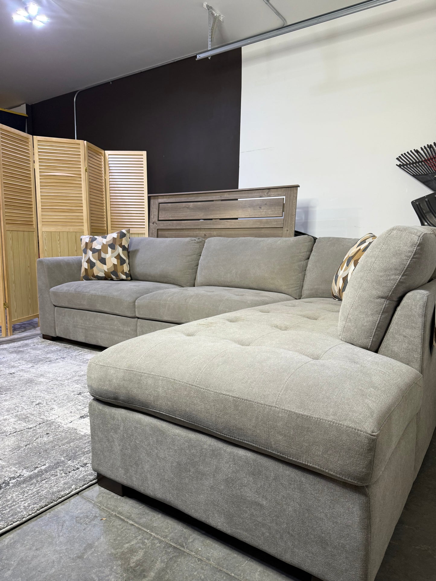 SOLD Thomasville Miles Fabric Sectional with Power Footrest