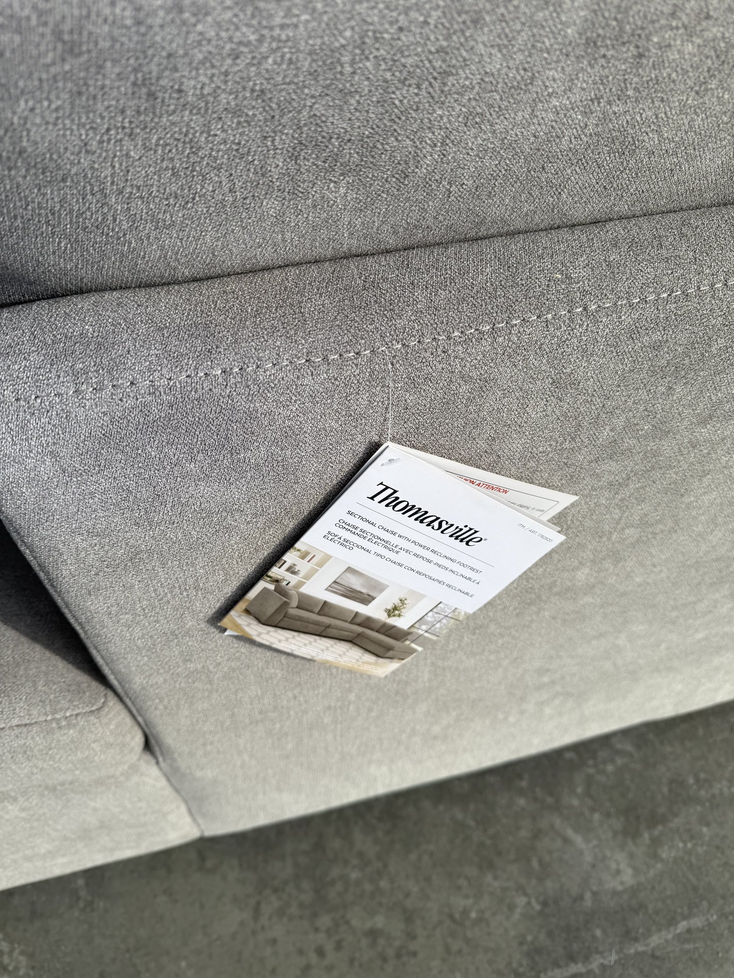 SOLD Thomasville Miles Fabric Sectional with Power Footrest